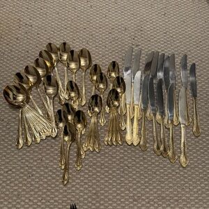 Gold plated International Silver Company marked "International Stainless China